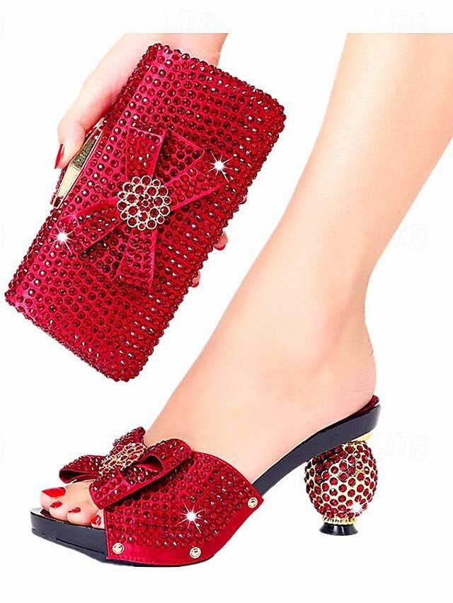 Gold Rhinestone Embellished Open-Toe Sandals with Matching Clutch Bag - Image 13