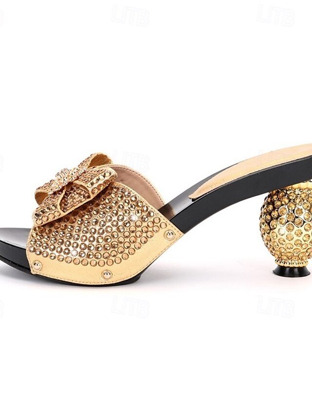 Gold Rhinestone Embellished Open-Toe Sandals with Matching Clutch Bag - Image 3