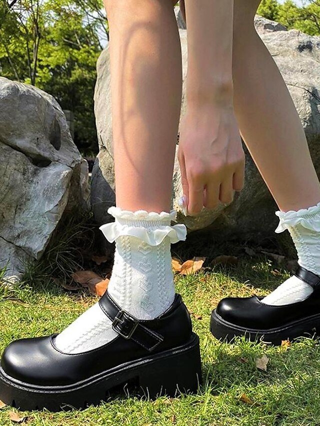 Gothic Black Patent Leather Platform Mary Jane Shoes - Image 1