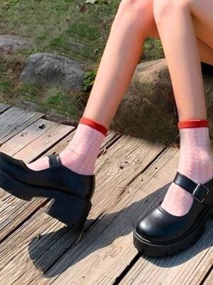 Gothic Black Patent Leather Platform Mary Jane Shoes - Image 6
