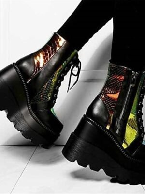 Gothic Platform Wedge Heel Ankle Boots - Image 2