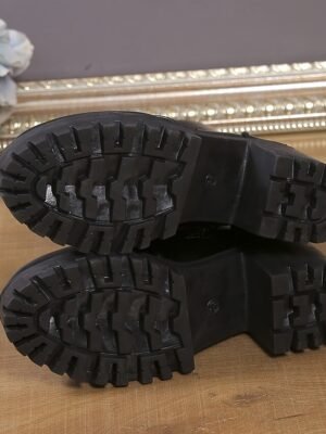 Gothic Punk Chunky Lace-Up High Heel Combat Boots - Image 6