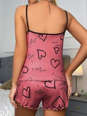 Heart Fashion Comfort Backless Straps Sleeveless Summer Pajama Set - Image 10