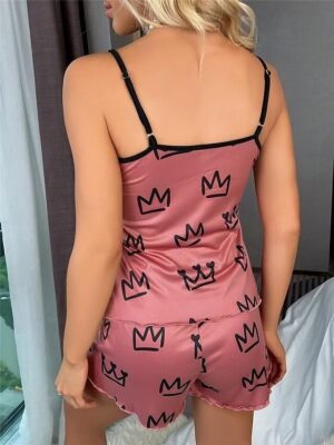 Heart Fashion Comfort Backless Straps Sleeveless Summer Pajama Set - Image 14
