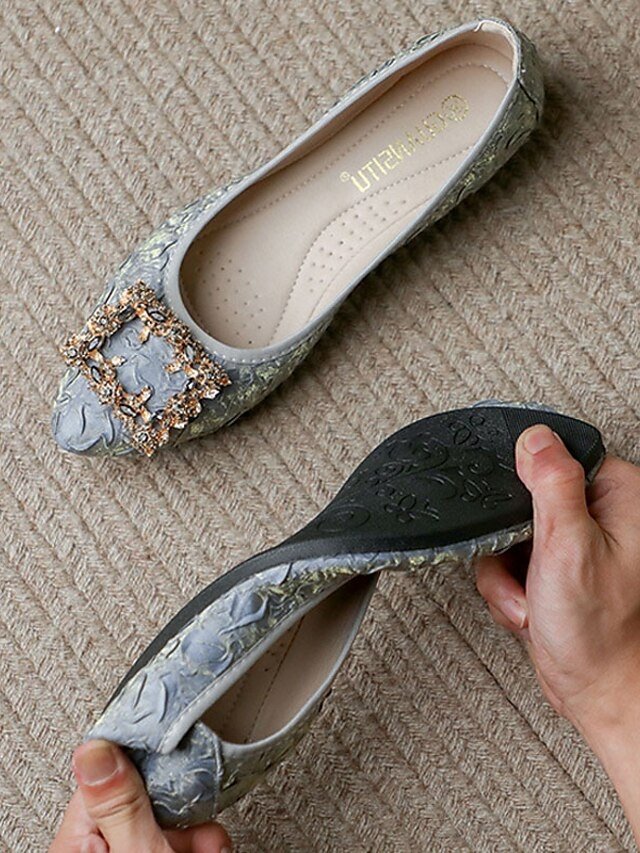 Luxury Comfort Foldable Rhinestone Embellished Flats - Image 12