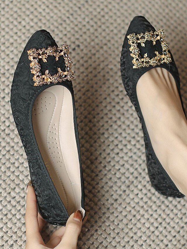Luxury Comfort Foldable Rhinestone Embellished Flats - Image 3