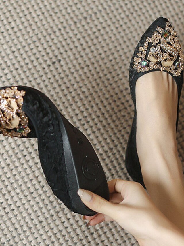 Luxury Comfort Foldable Rhinestone Embellished Flats - Image 4