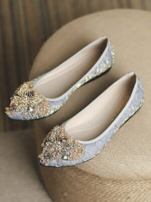Luxury Comfort Foldable Rhinestone Embellished Flats - Image 6