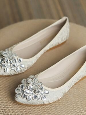 Luxury Comfort Foldable Rhinestone Embellished Flats - Image 7