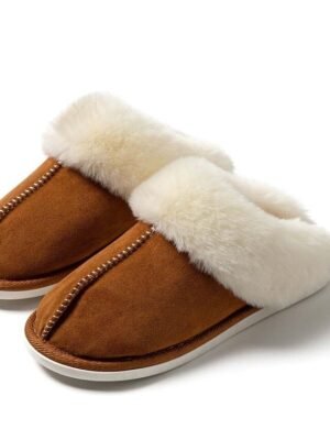 Luxury Cozy Fleece Lined Faux Fur Collar Slippers - Image 9
