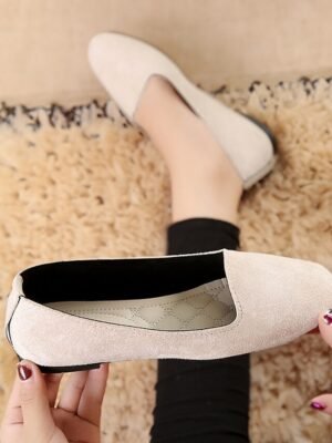 Minimalist Casual Comfort Solid Round Toe Flat Shoes - Image 5