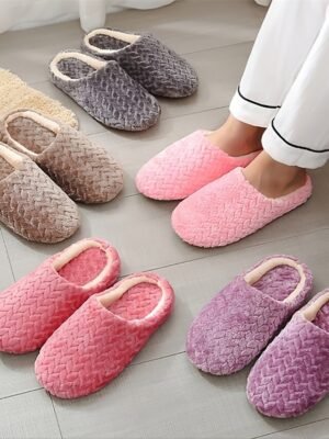 Minimalist Fluffy Solid Round Toe Flat Heel Satin Loafers - Image 1