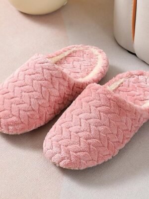 Minimalist Fluffy Solid Round Toe Flat Heel Satin Loafers - Image 11