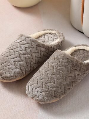 Minimalist Fluffy Solid Round Toe Flat Heel Satin Loafers - Image 12