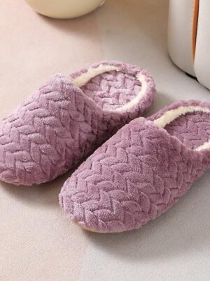 Minimalist Fluffy Solid Round Toe Flat Heel Satin Loafers - Image 13