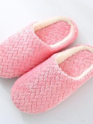 Minimalist Fluffy Solid Round Toe Flat Heel Satin Loafers - Image 8