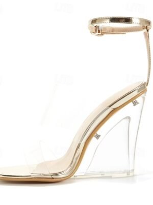 Modern High Wedge Transparent Open Toe Sandals - Image 8