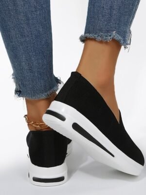 Navy Blue Slip-On Breathable Mesh Walking Shoes - Image 3