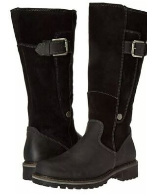 Outdoor Knee-High Brown Leather Suede Fur-Lined Boots - Image 3