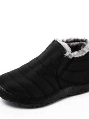 Outdoor Warm Fur Lined Slip-On Ankle Boots - Image 11