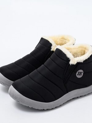 Outdoor Warm Fur Lined Slip-On Ankle Boots - Image 13