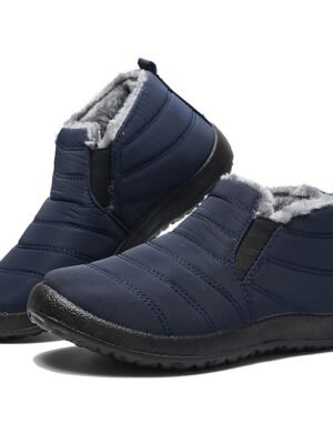 Outdoor Warm Fur Lined Slip-On Ankle Boots - Image 14