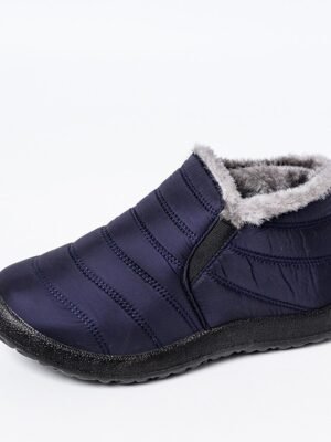 Outdoor Warm Fur Lined Slip-On Ankle Boots - Image 15