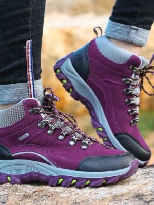 Outdoor Waterproof Lace-Up Hiking Boots - Image 1