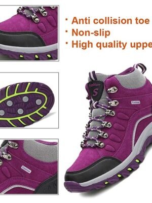 Outdoor Waterproof Lace-Up Hiking Boots - Image 4