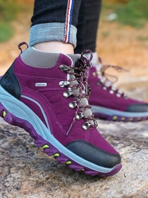 Outdoor Waterproof Lace-Up Hiking Boots - Image 5