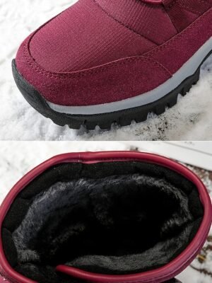 Outdoor Waterproof Plush Lined Non-Slip Winter Snow Boots - Image 4