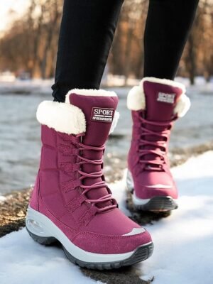 Outdoor Waterproof Plush Lined Non-Slip Winter Snow Boots - Image 6