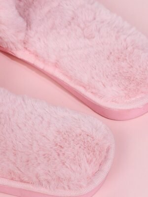 Plush Fuzzy Open-Toe Soft Faux Fur Winter Slippers - Image 23