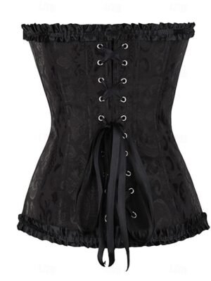 Punk & Gothic Corset Lace Bandeau Short Sleeve Home Outfit - Image 9