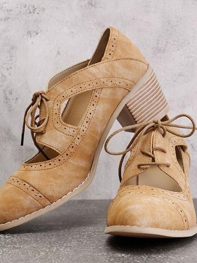 Retro Cutout Vintage Mary Jane Heels - Image 6