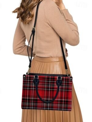 Retro Stylish Plaid Mary Jane Buckle Strap Heels - Image 10