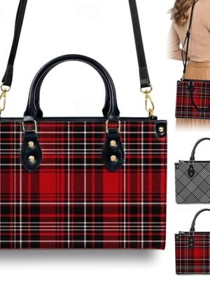 Retro Stylish Plaid Mary Jane Buckle Strap Heels - Image 9