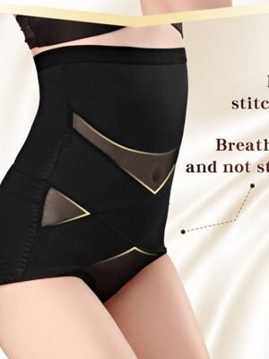 Seamless Breathable Solid High-Waist Control Panties - Image 7