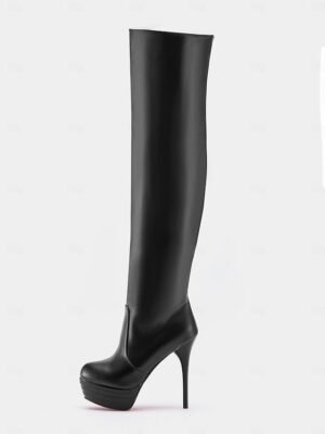 Sexy Black Over The Knee High Heel Stiletto Boots - Image 2