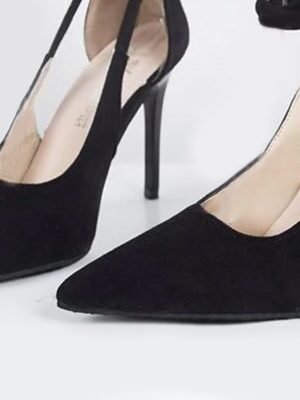 Sexy High Black Velvet Ankle Tie Stiletto Heels - Image 4