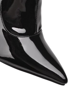 Sexy Knee High Solid Colour Pointed Toe Stiletto Heel Boots - Image 12
