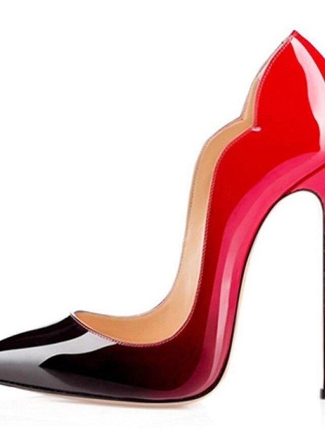 Sexy Ombre Patent Leather Pointed Toe Stiletto High Heels - Image 1