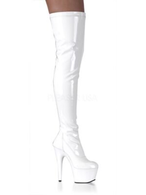 Sexy Over-the-Knee High Heel Black Patent Leather Platform Boots - Image 3