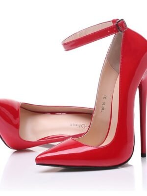 Sexy Pointed Toe Stiletto High Heel Ankle Strap Pumps - Image 4