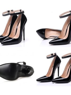 Sexy Pointed Toe Stiletto High Heel Ankle Strap Pumps - Image 9