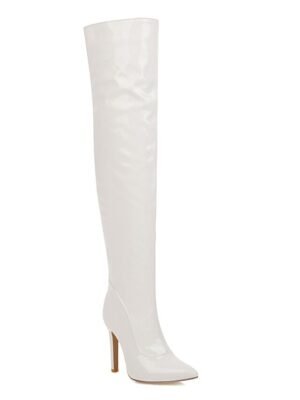 Sexy Stiletto Heel Solid Over The Knee Patent Leather Boots - Image 4