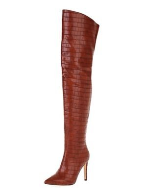 Sexy Stiletto Heeled Over-the-Knee White Boots - Image 15