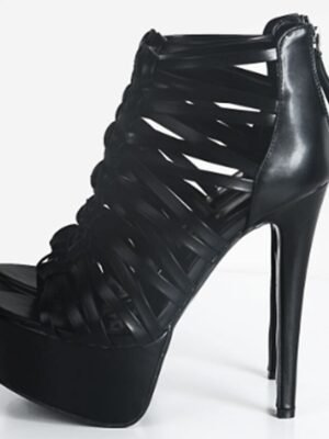 Sexy Strappy Lace-Up Open Toe Platform Stiletto Heels - Image 3