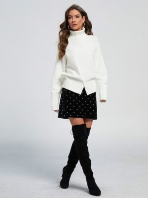 Sexy Suede Tie Back Over-the-Knee Block Heel Boots - Image 14
