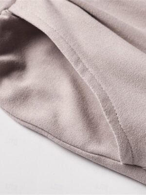 Simple Casual Crew Neck Short Sleeve Loungewear Set - Image 24